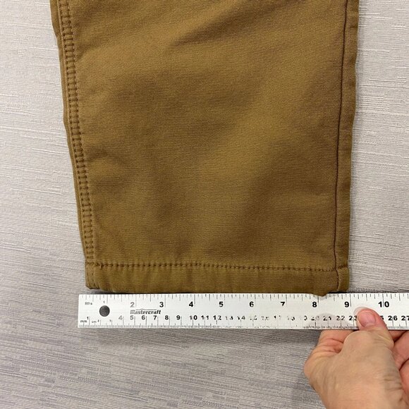 CAT Caterpillar Work Pants Mens 36 x 30 Brown Canvas Fleece Lined Insulated - Picture 9 of 12